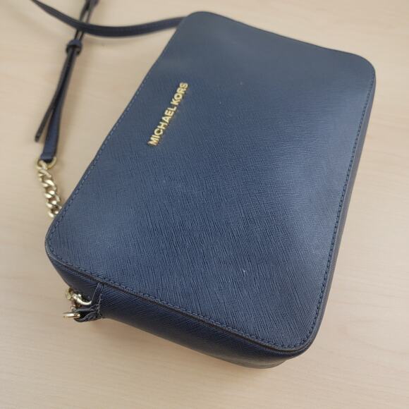 Michael Kors Navy Saffiano Leather Crossbody Bag - Picture 2 of 13